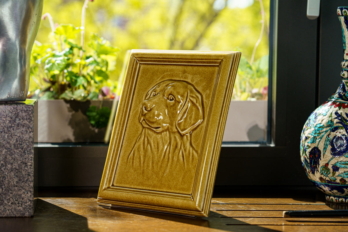 LABRADOR HAUSTIERURNE - GELB | KERAMIK | HANDGEMACHT