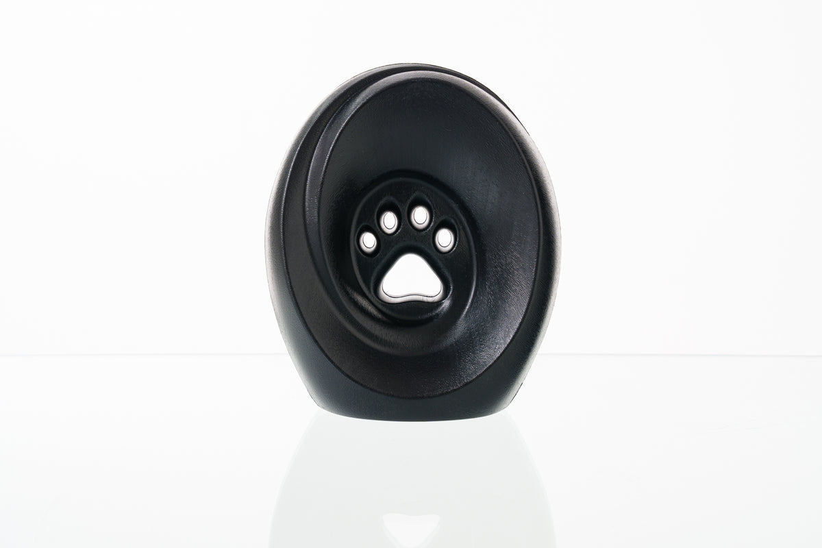 Einascherungsurnefur Asche Erinnerungsurnemit Pfotenabdruck Hundeurne Katzenurne Tiererinnerung Farbe Schwarz