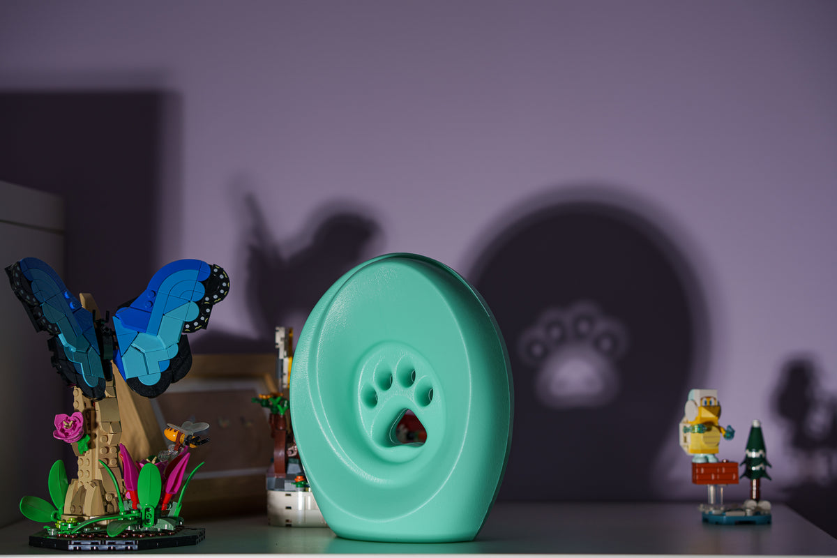 Einascherungsurnefur Asche Erinnerungsurnemit Pfotenabdruck Hundeurne Katzenurne Tiererinnerung Farbe Mint