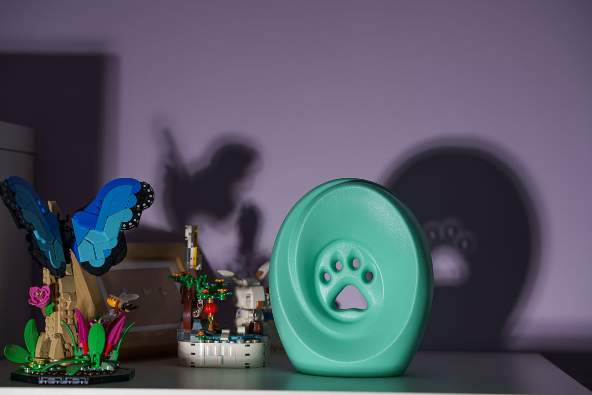 Einascherungsurnefur Asche Erinnerungsurnemit Pfotenabdruck Hundeurne Katzenurne Tiererinnerung Farbe Mint
