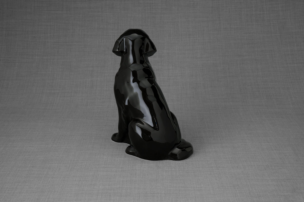 Golden Retriever Urne – Schwarz | Keramikurne für Haustiere