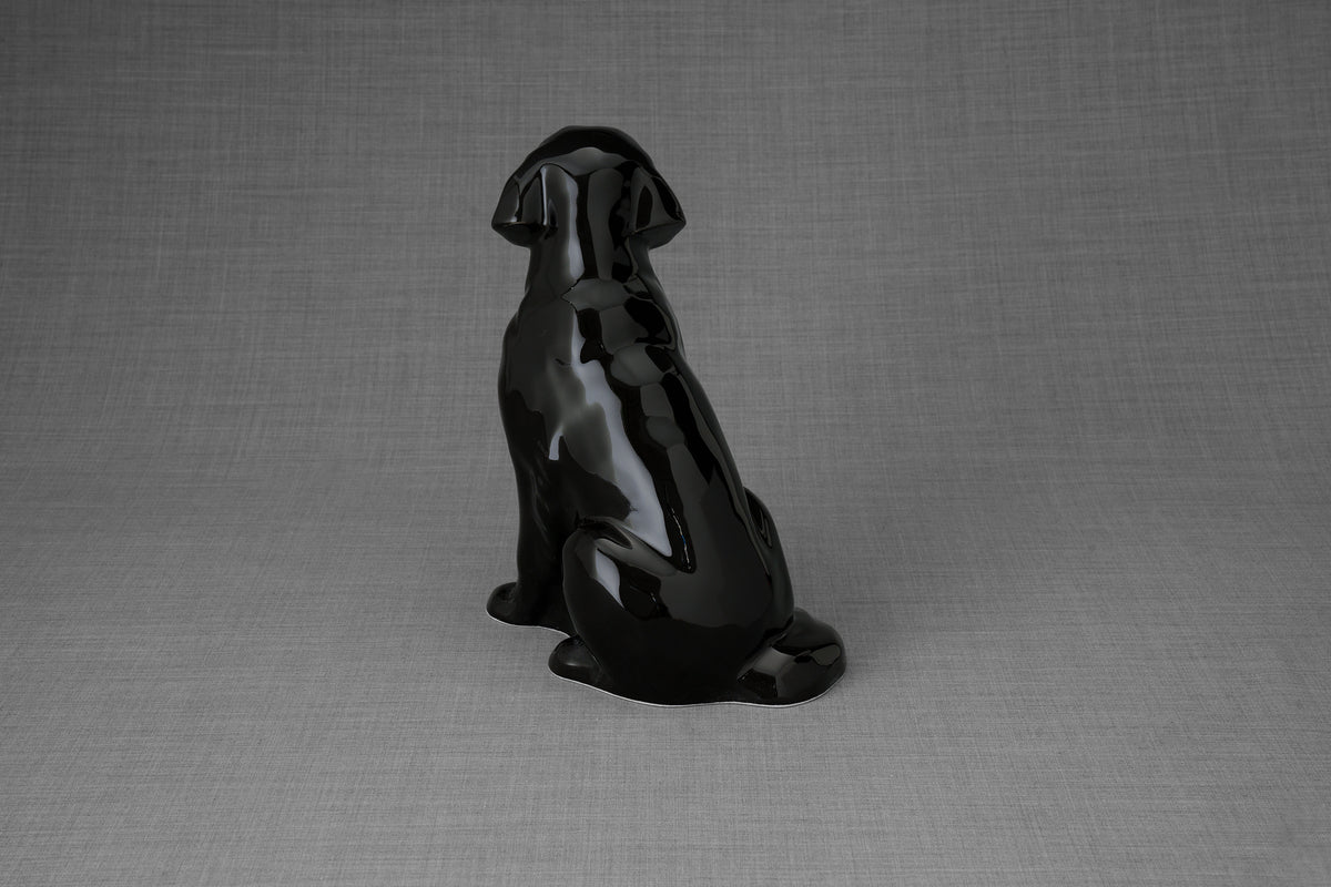 Golden Retriever Urne – Schwarz | Keramikurne für Haustiere