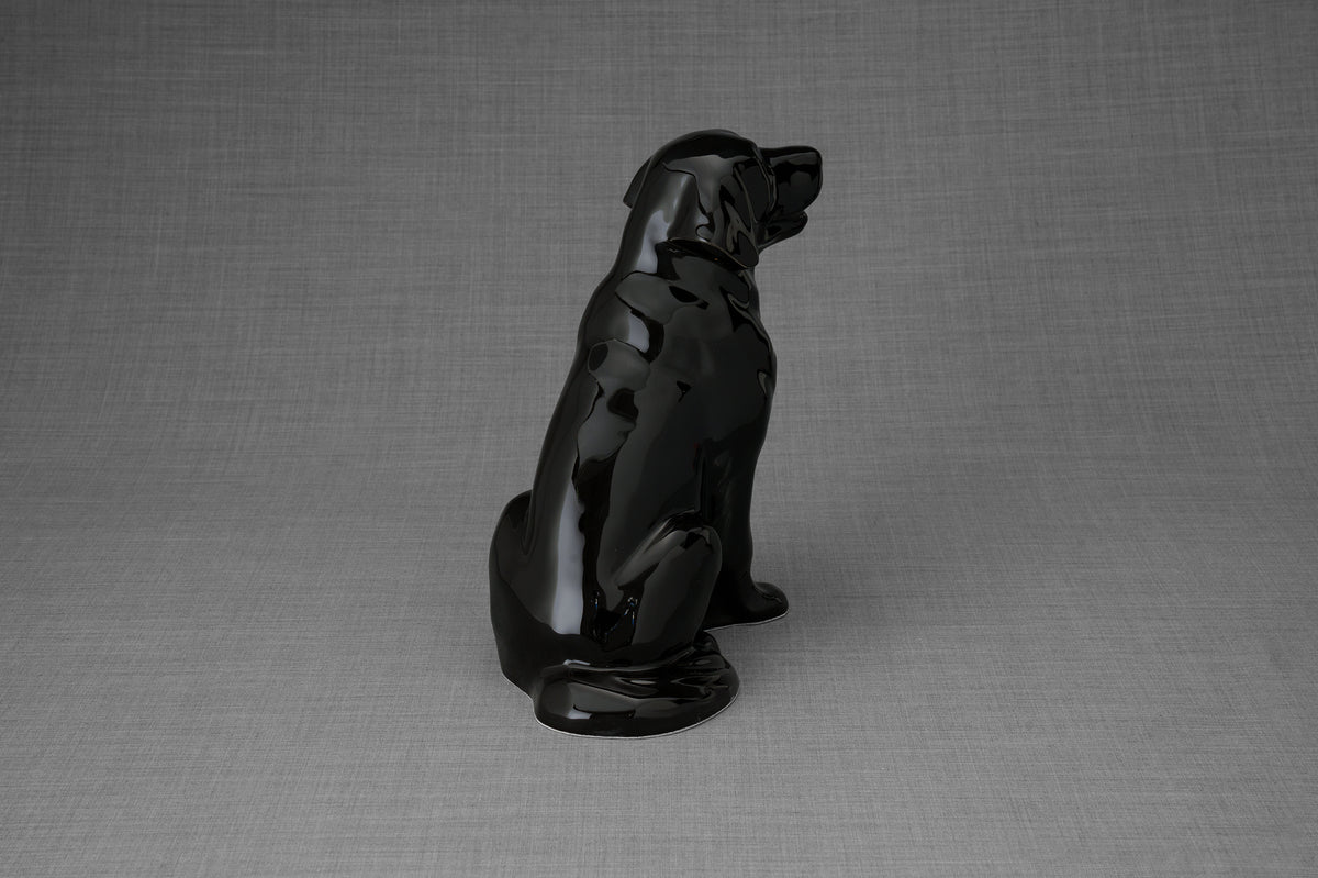 Golden Retriever Urne – Schwarz | Keramikurne für Haustiere