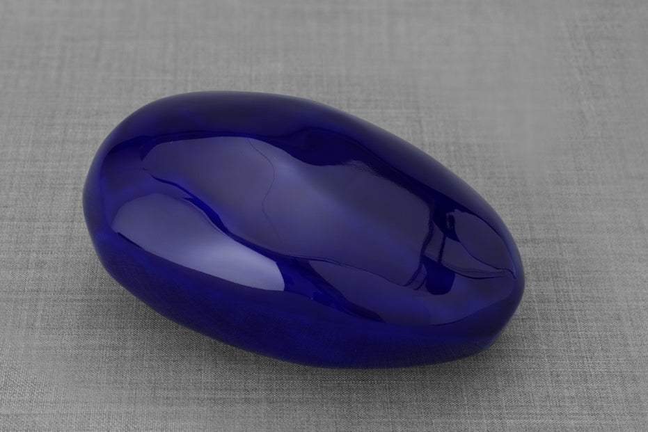 Urne für Haustiere „Stein“ - Cobalt Metallic | Keramikurne
