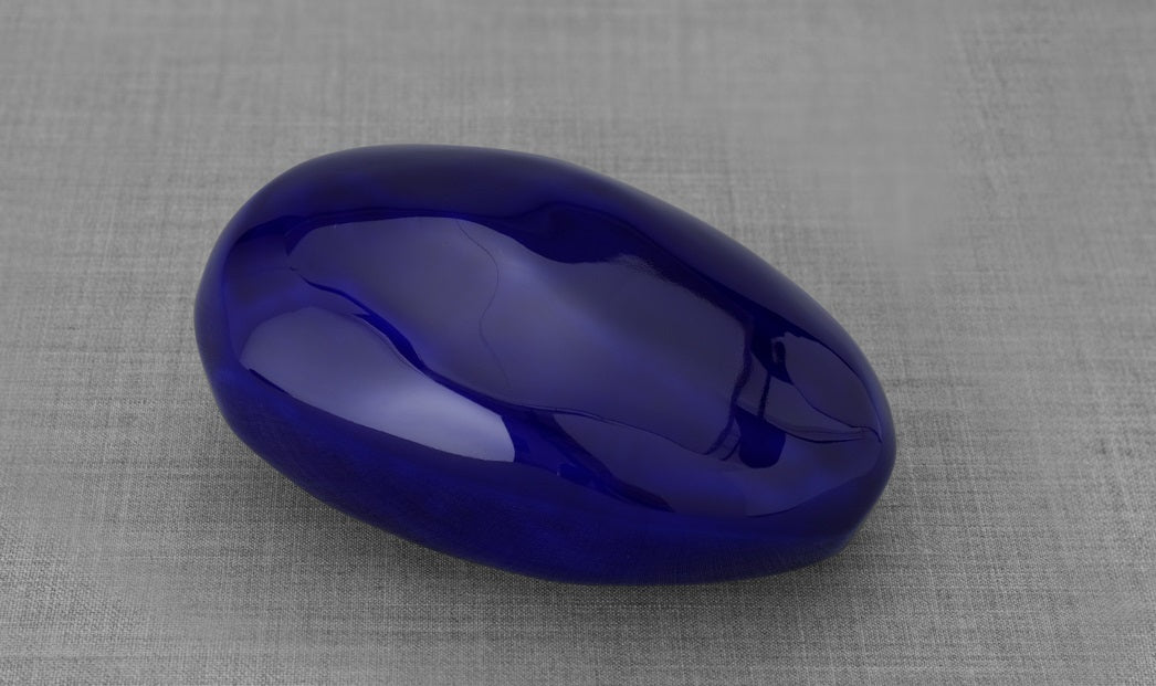 Urne für Haustiere „Stein“ - Cobalt Metallic | Keramikurne