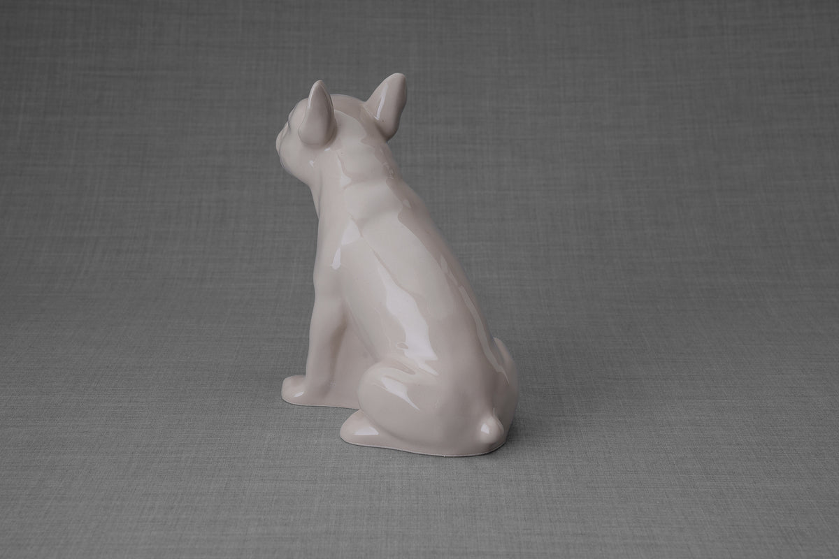 Französische Bulldogge Urne – Transparent | Keramikurne für Haustiere