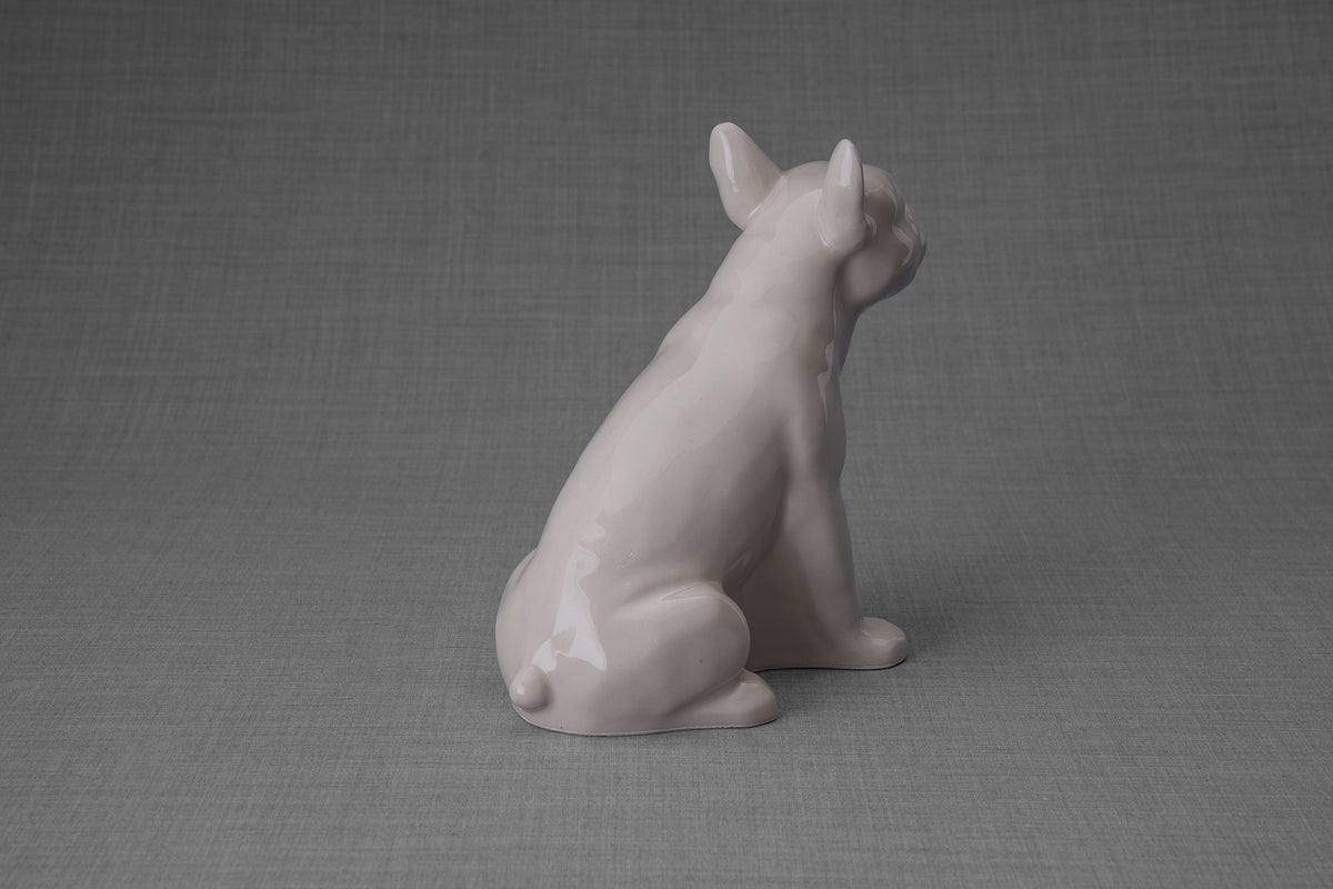 Französische Bulldogge Urne – Transparent | Keramikurne für Haustiere