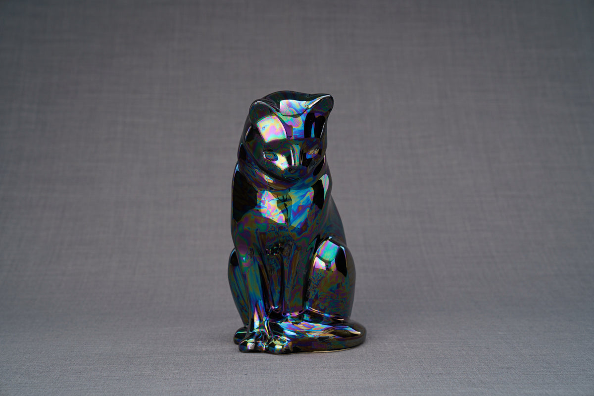Haustierurne für Katze - Regenbogen Schwarz | Keramik Tierurne