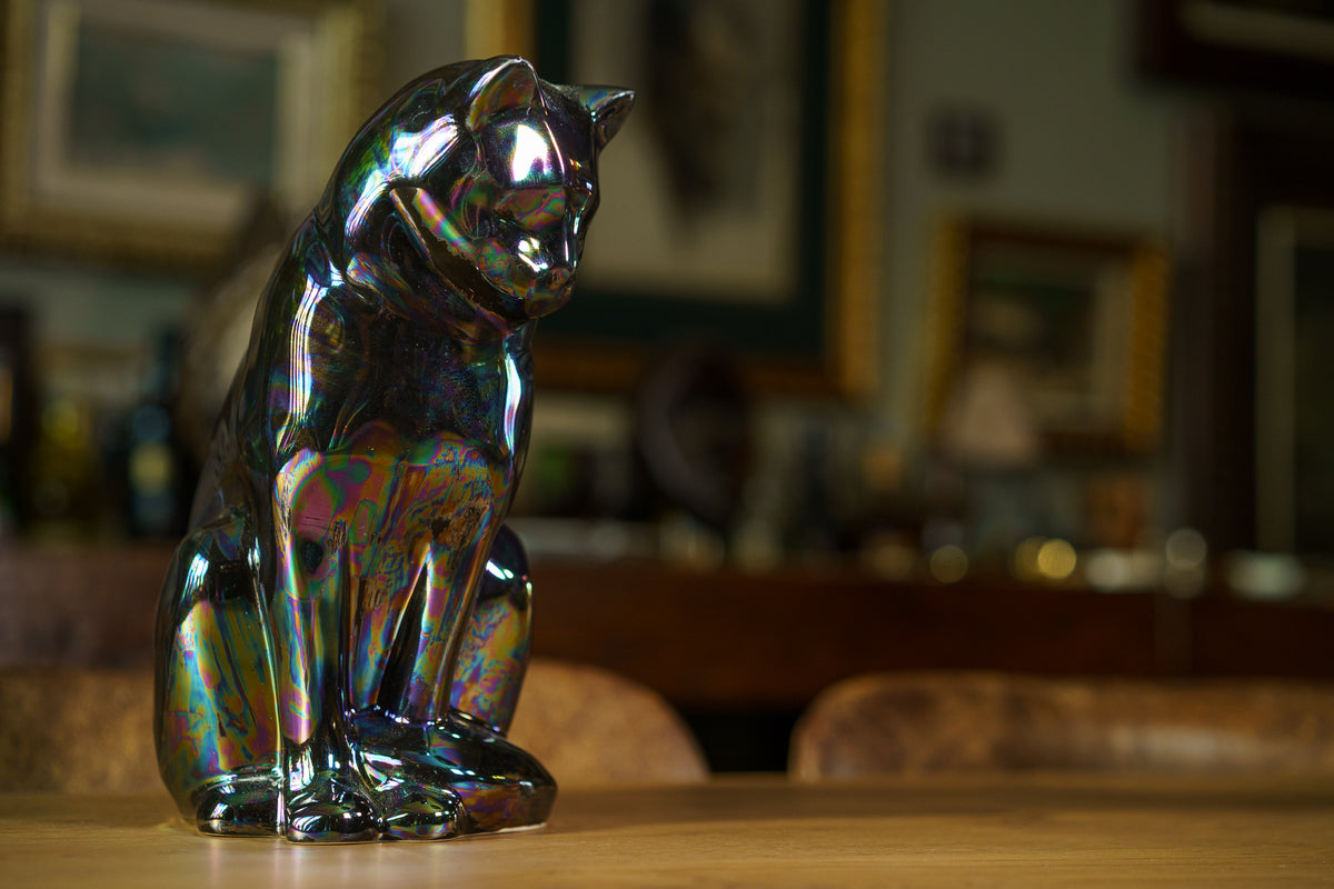 Haustierurne für Katze - Regenbogen Schwarz | Keramik Tierurne
