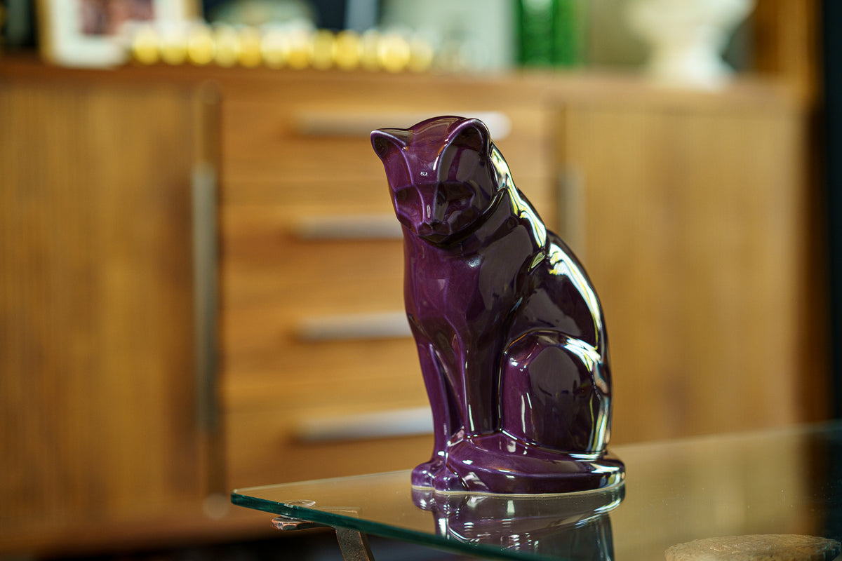 Haustierurne für Katze - Violett | Keramik Tierurne
