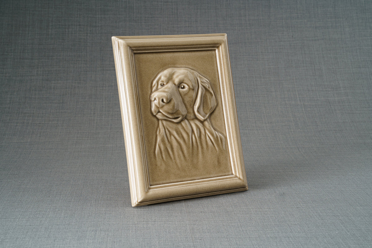 Labrador Haustierurne - Beigegrau| Keramik | Handgemacht