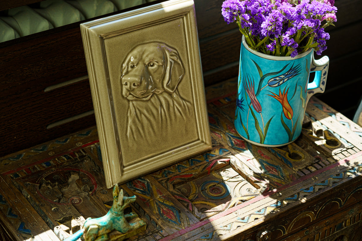 Labrador Haustierurne - Beigegrau| Keramik | Handgemacht