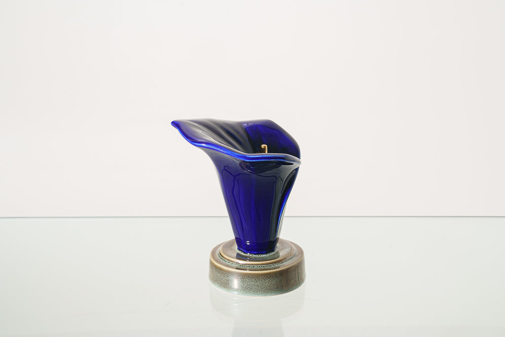 Calla-Lilien-Andenkenurne - Blaue Nacht | Keramik
