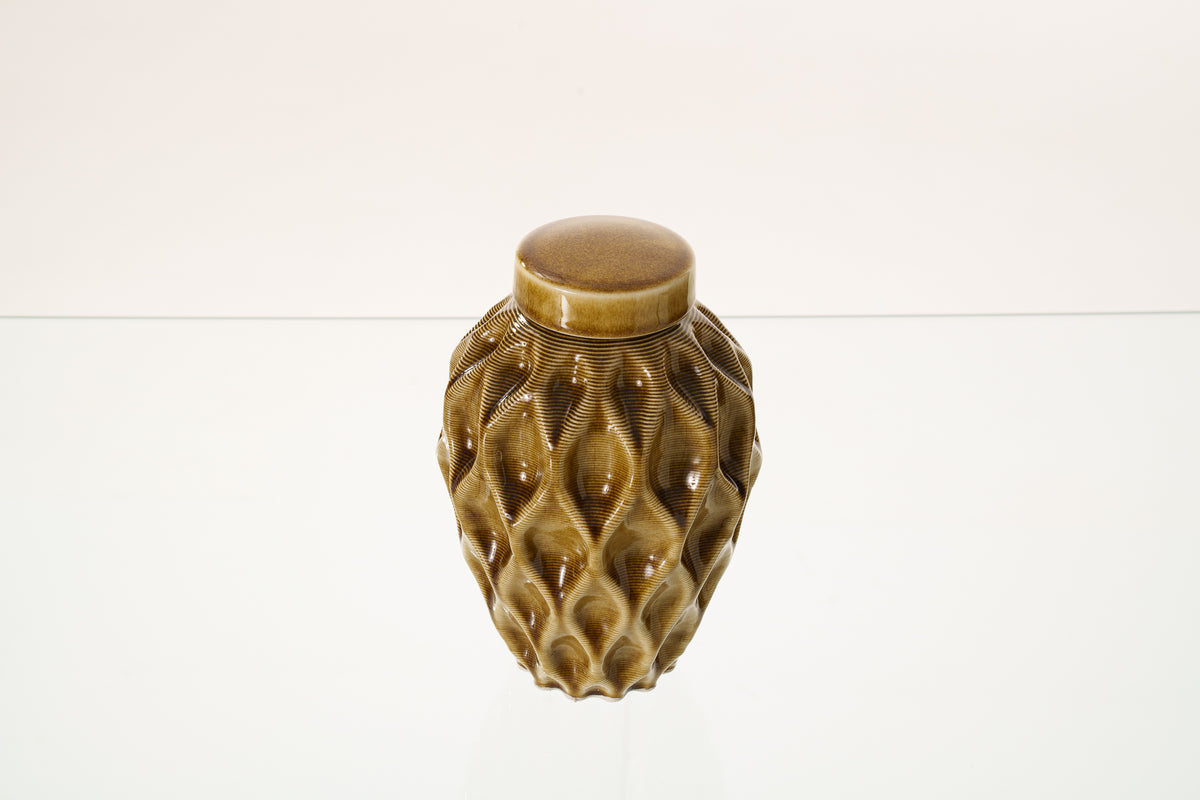 Kleine Tierurne für Asche - Dunkler Sand | 3D-gedruckte Keramikurne