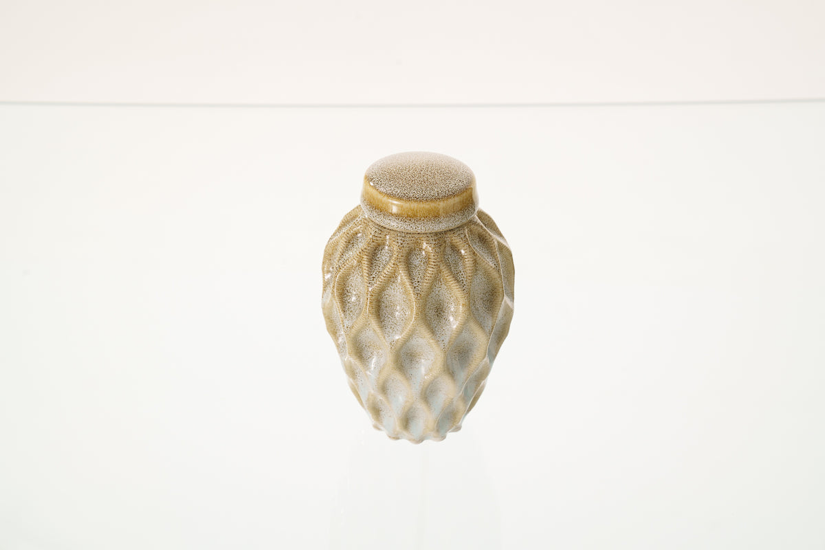 Kleine Tierurne für Asche - Heller Sand-Melange | 3D-gedruckte Keramikurne