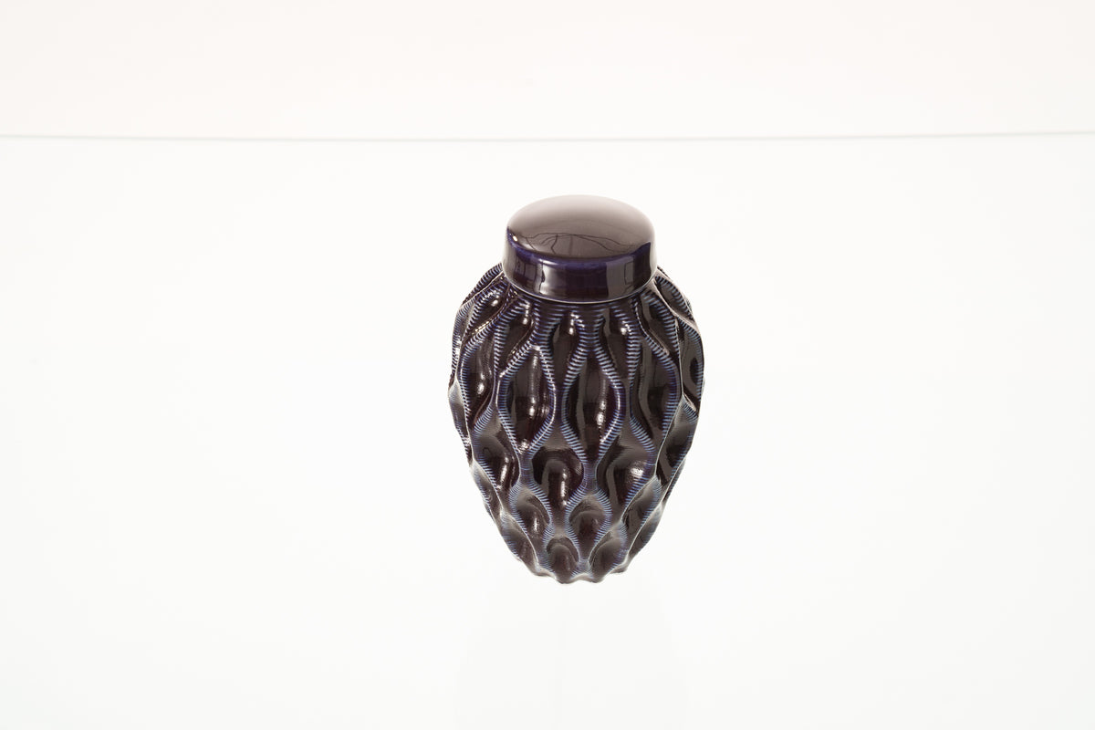 Kleine Tierurne für Asche - Violett | 3D-gedruckte Keramikurne