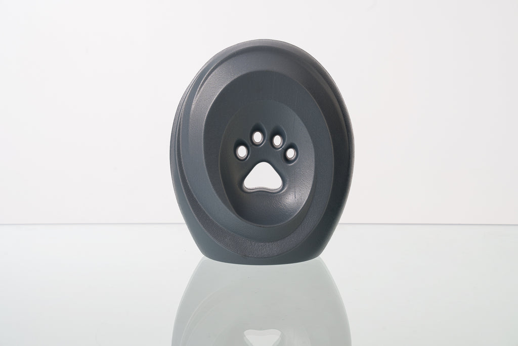 Einascherungsurne fur Asche Erinnerungsurne mit Pfotenabdruck Hundeurne Katzenurne Tiererinnerung Farbe Grau 