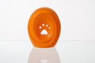 Einascherungsurnefur Asche-Erinnerungsurnemit Pfotenabdruck Hundeurne Katzenurne.Tiererinnerung Farbe Orange