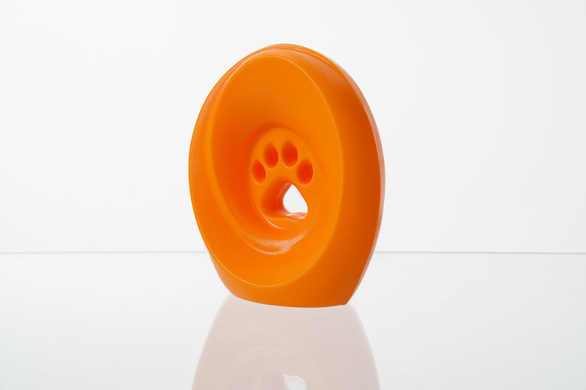 Einascherungsurnefur Asche-Erinnerungsurnemit Pfotenabdruck Hundeurne Katzenurne Tiererinnerung Farbe Orange
