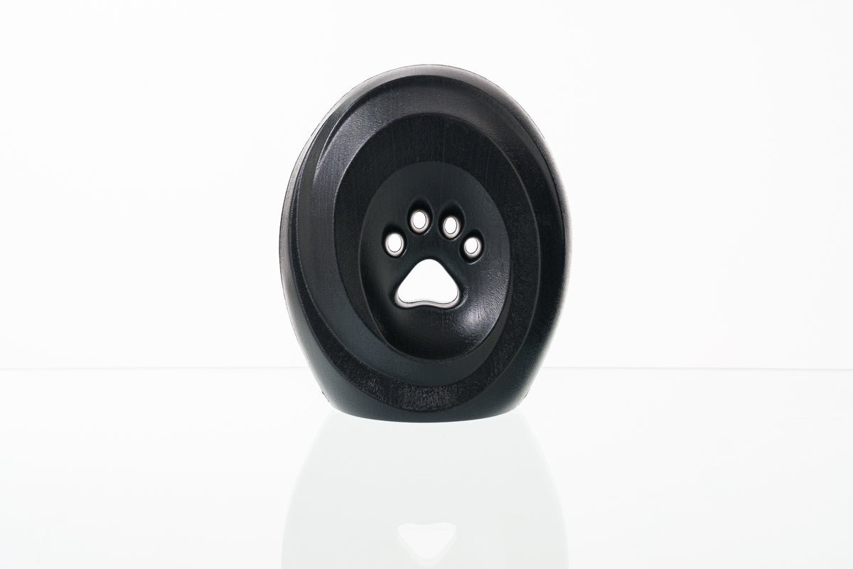 Einascherungsurnefur Asche Erinnerungsurnemit Pfotenabdruck Hundeurne Katzenurne Tiererinnerung Farbe Schwarz 