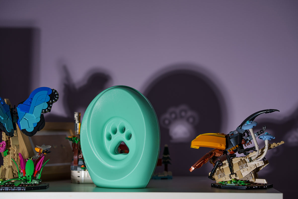 Einascherungsurnefur Asche Erinnerungsurnemit Pfotenabdruck Hundeurne Katzenurne Tiererinnerung Farbe Mint 