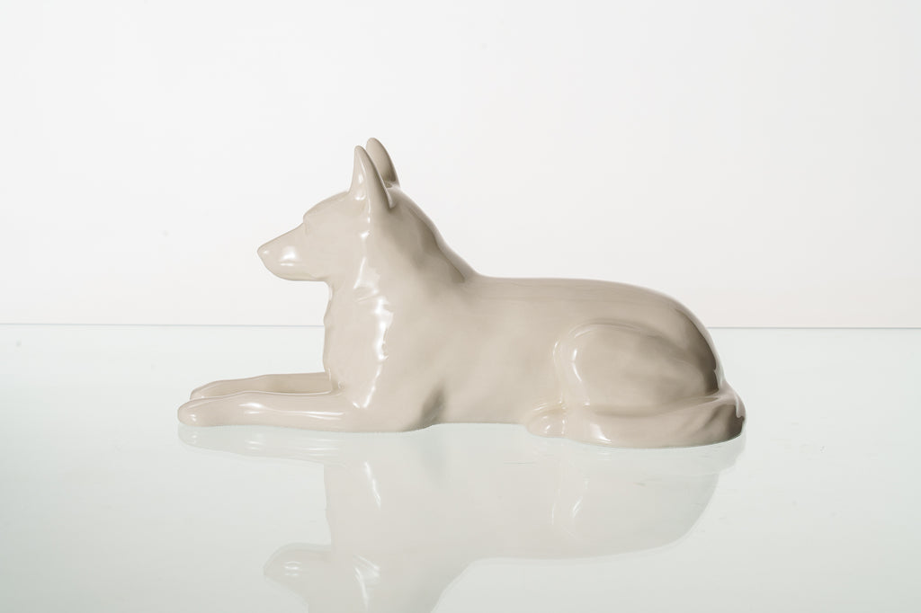 Deutschen Schäferhund Urne – Transparent | Keramikurne für Haustiere