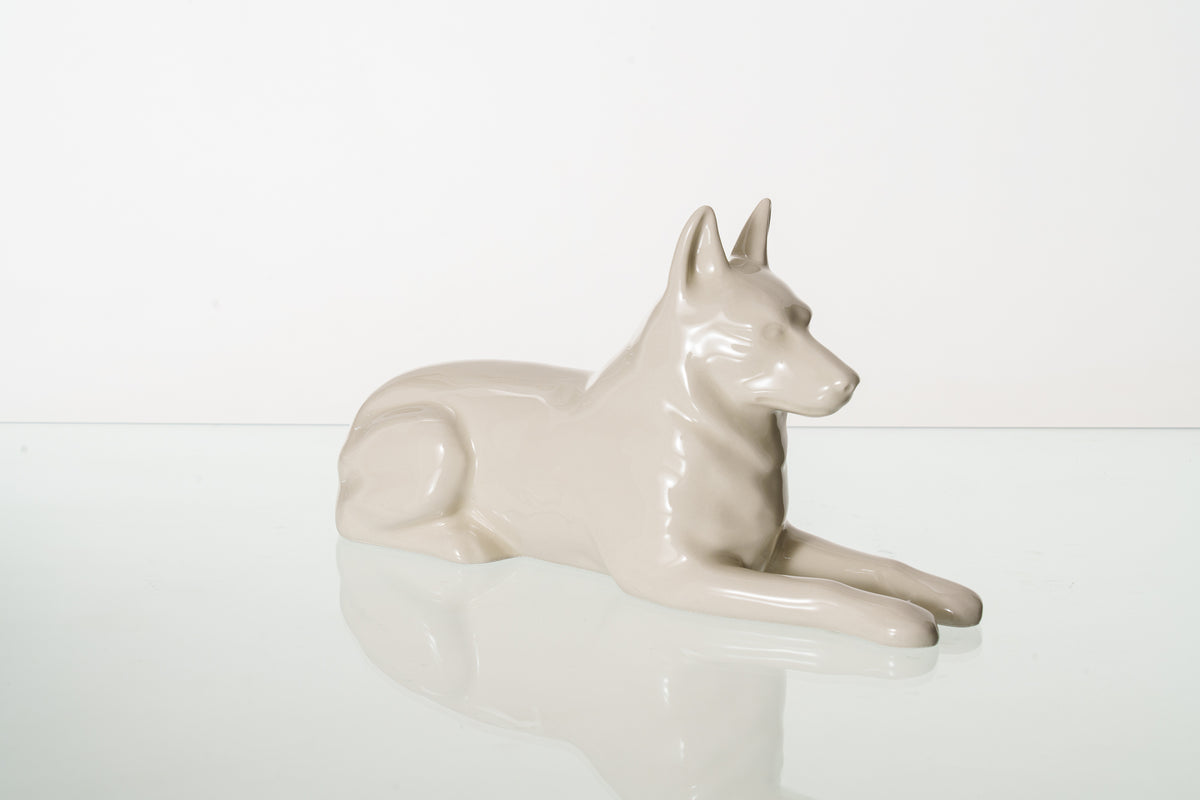 Deutschen Schäferhund Urne – Transparent | Keramikurne für Haustiere