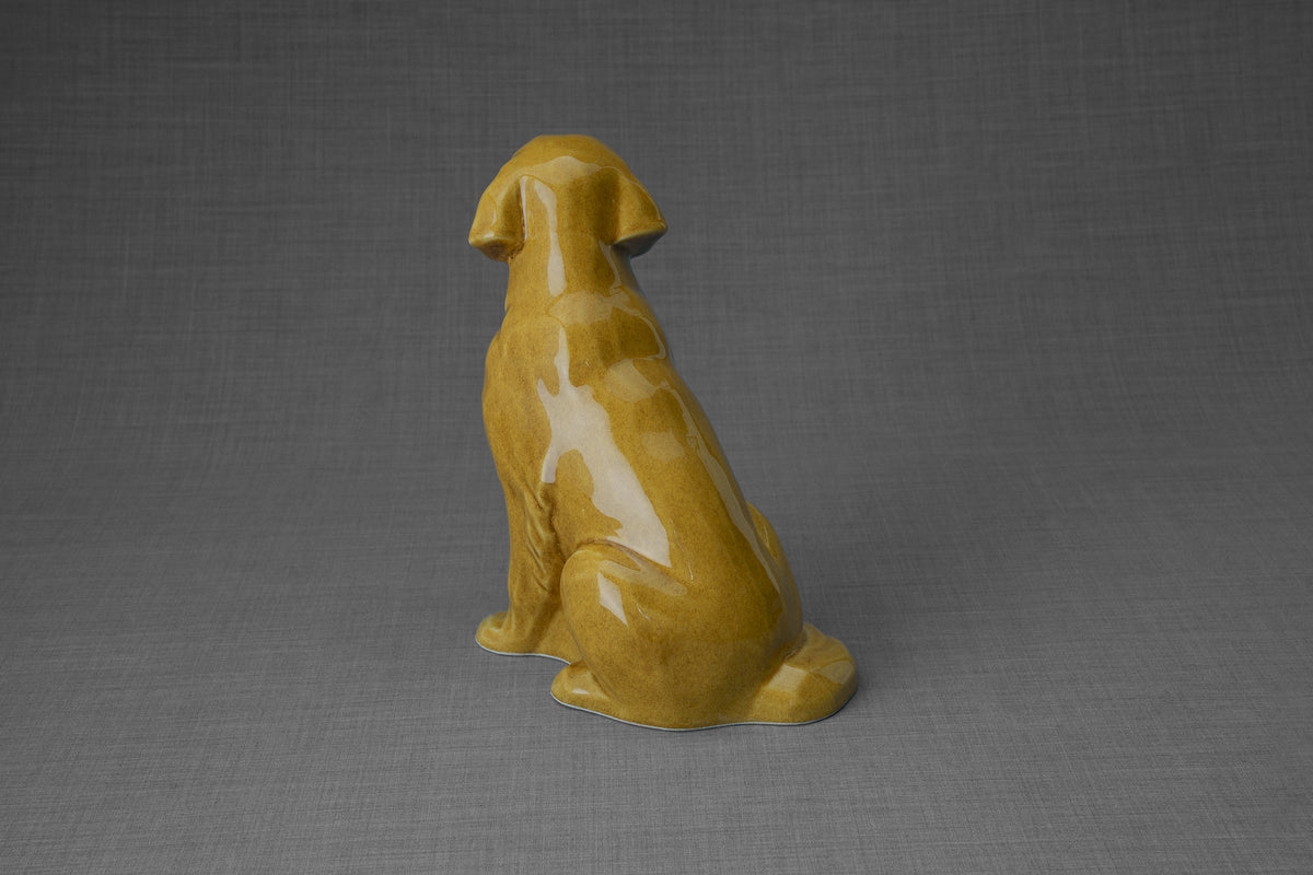 Golden Retriever Urne – Gelb | Keramikurne für Haustiere