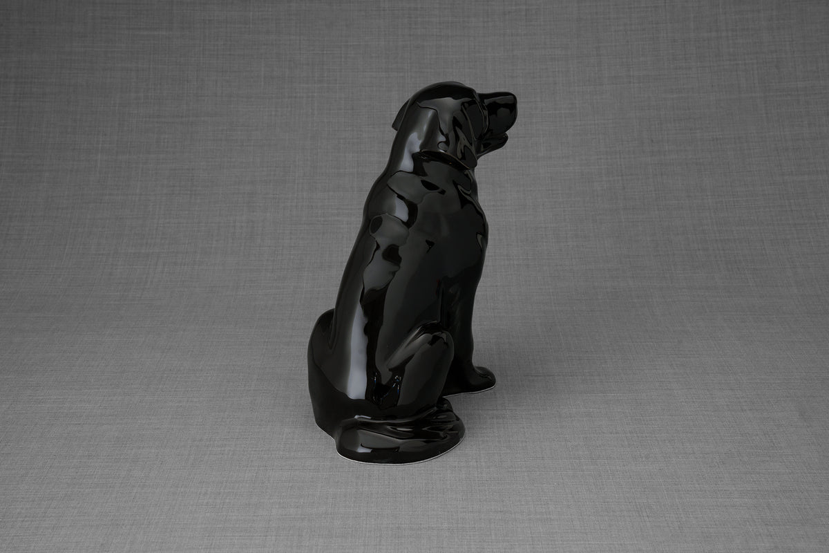 Golden Retriever Urne – Schwarz | Keramikurne für Haustiere