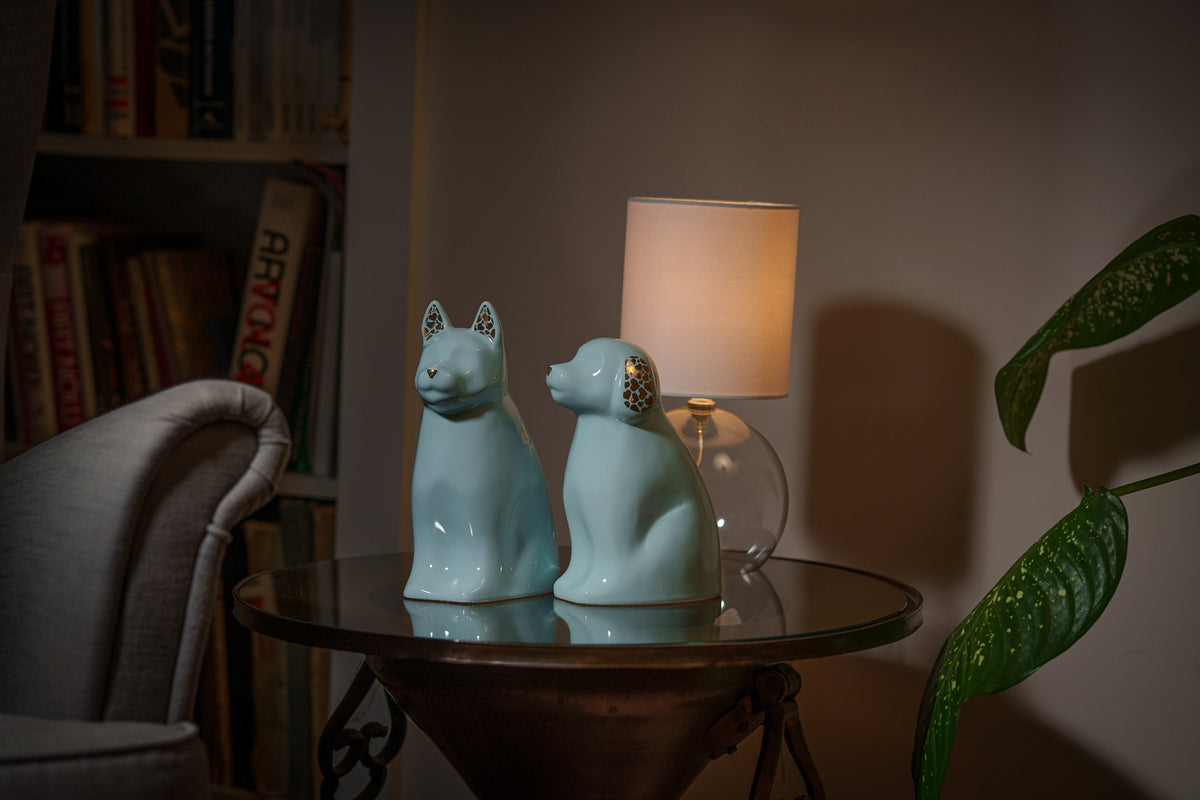 Hundeurne "Wauzi" - Baby Blau | Keramik Tierurne für Hund