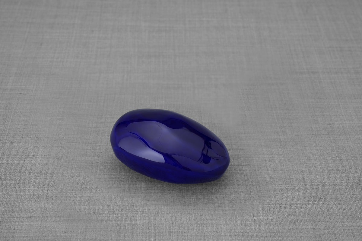 Urne für Haustiere „Stein“ - Cobalt Metallic  | Keramikurne