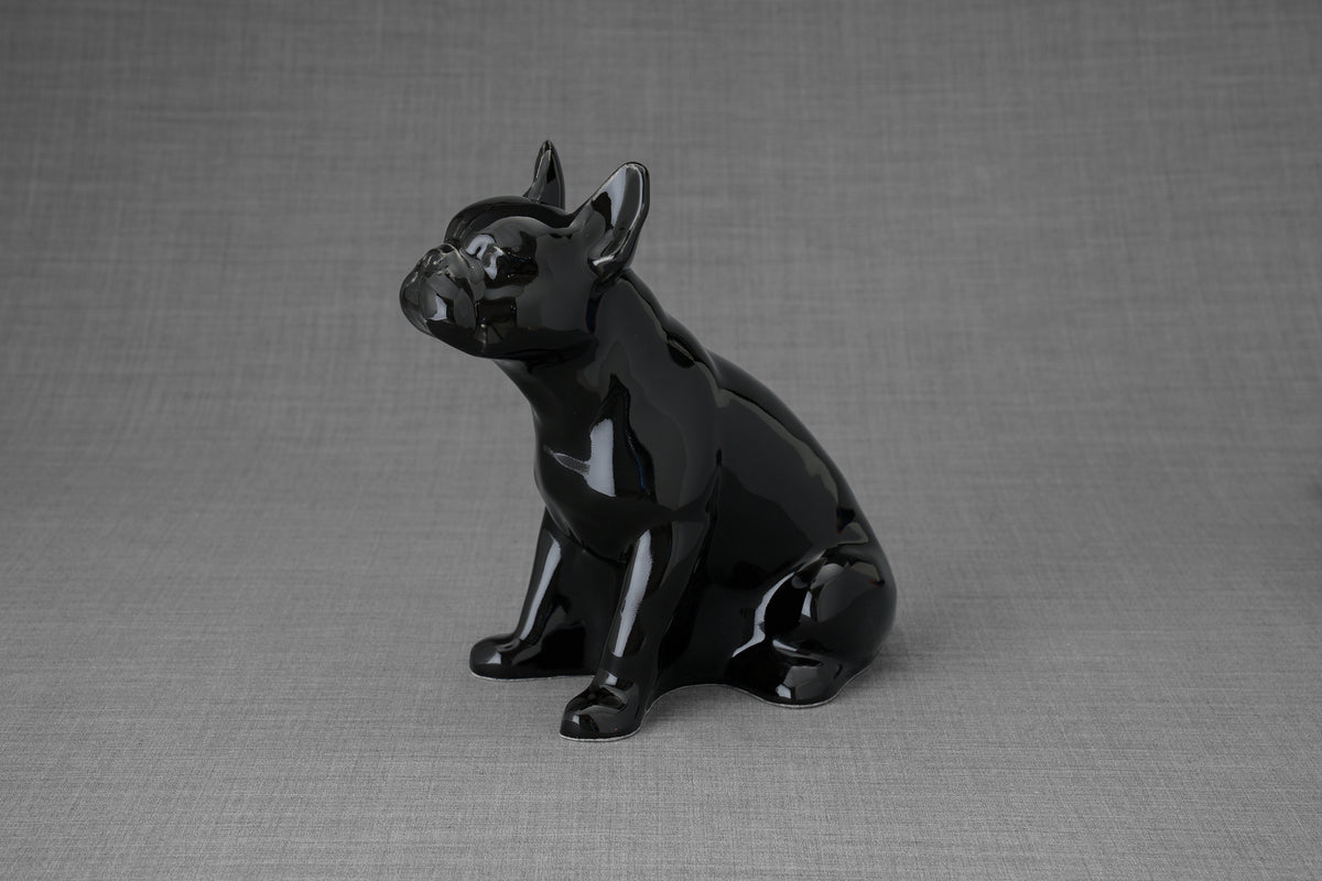 Französische Bulldogge Urne – Schwarz | Keramikurne für Haustiere