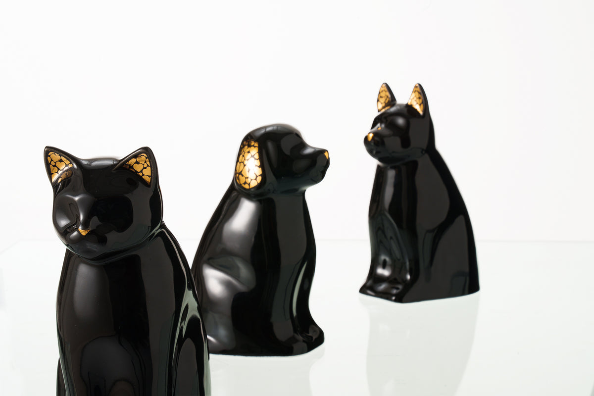 Hundeurne "Wauzi" - Schwarz | Keramik Tierurne für Hund