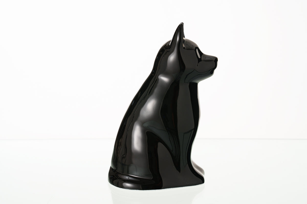 Hundeurne "Wauzi" - Schwarz | Keramik Tierurne für Hund