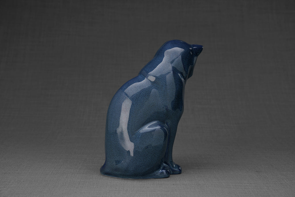 Haustierurne für Katze - Blau Melange | Keramik Tierurne