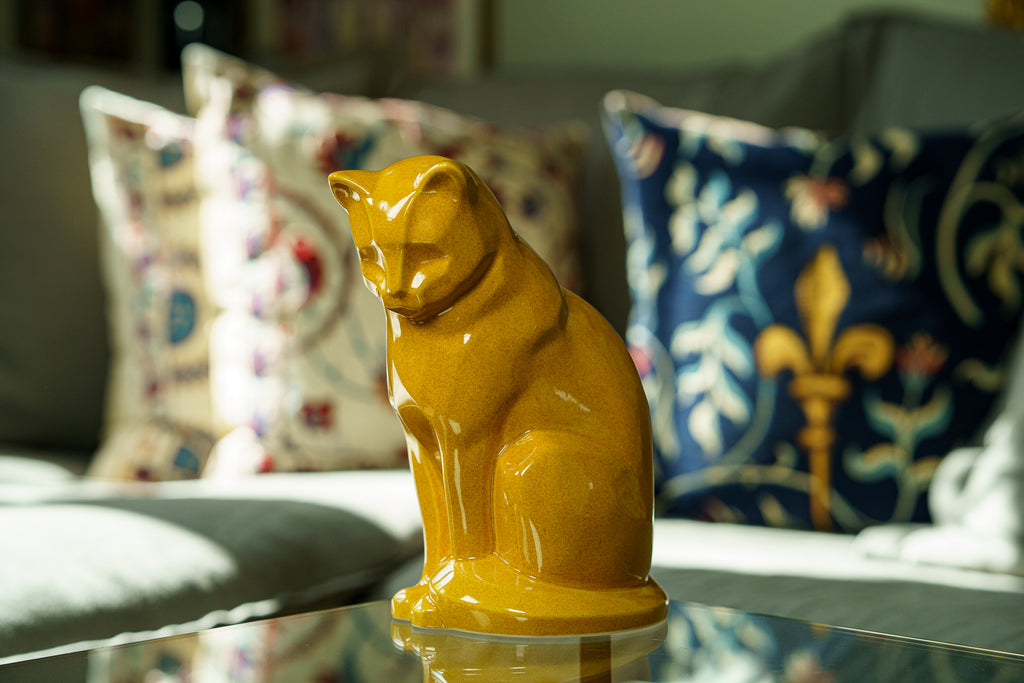 Haustierurne für Katze - Gelb | Keramik Tierurne