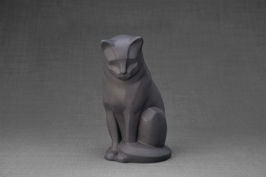 Haustierurne für Katze - Grau Matt | Keramik Tierurne