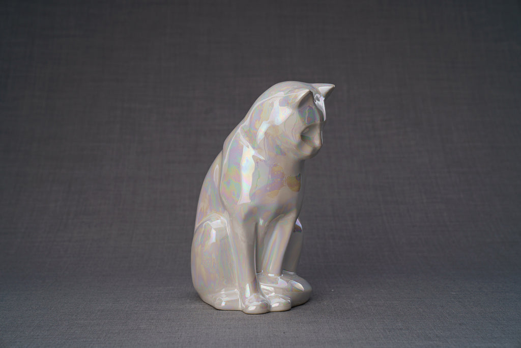 Haustierurne für Katze - Perlweiß | Keramik | Handgemacht