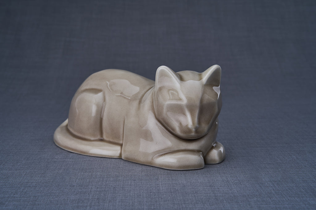 Katzenurne - Beige Grau | Keramik Tierurne