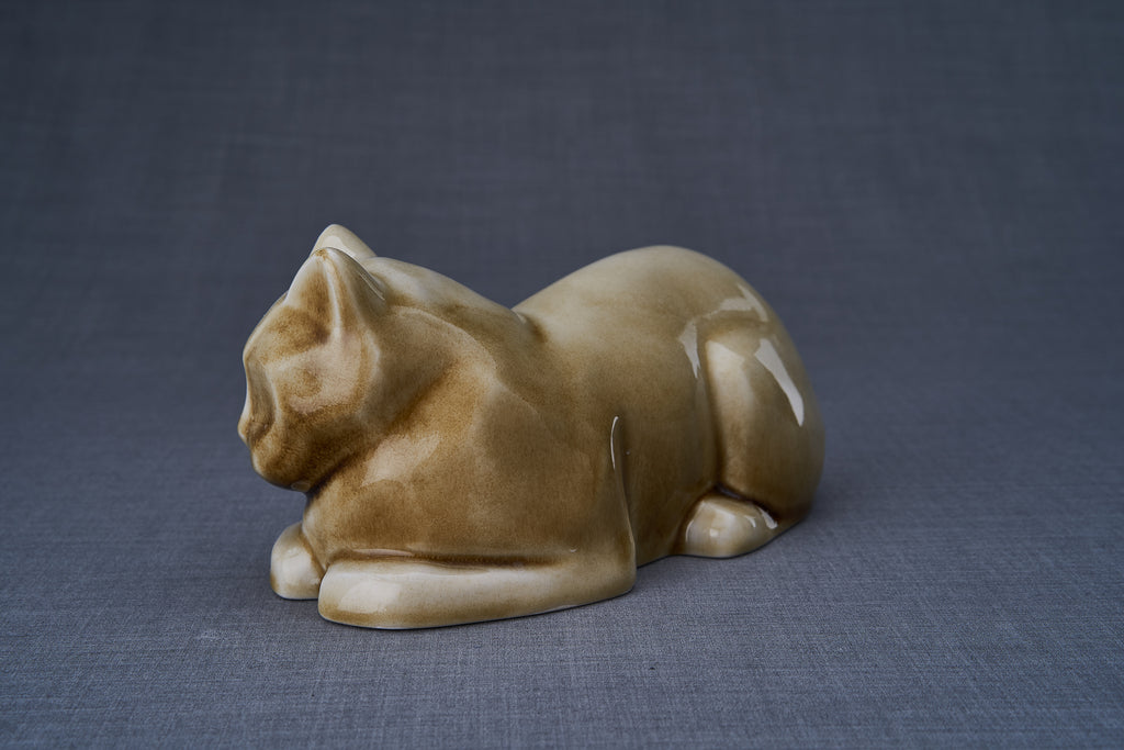 Katzenurne - Dunkler Sand | Keramik Tierurne