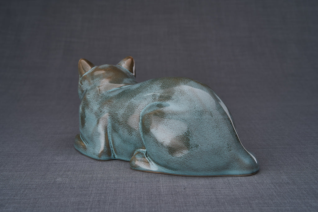 Katzenurne - Ölige Grüne Melange | Keramik Tierurne