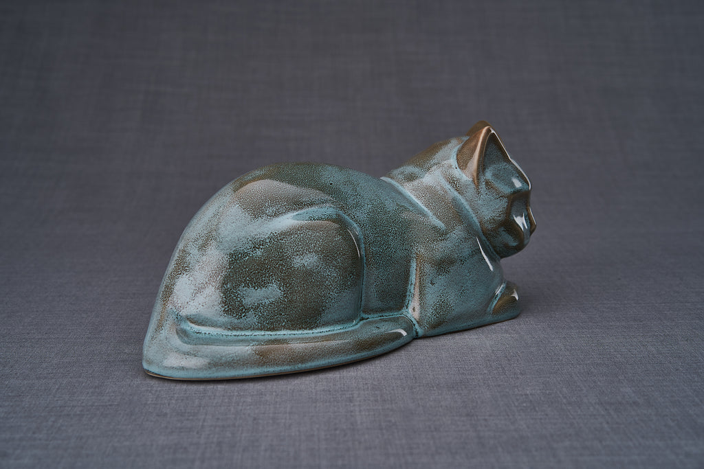 Katzenurne - Ölige Grüne Melange | Keramik Tierurne