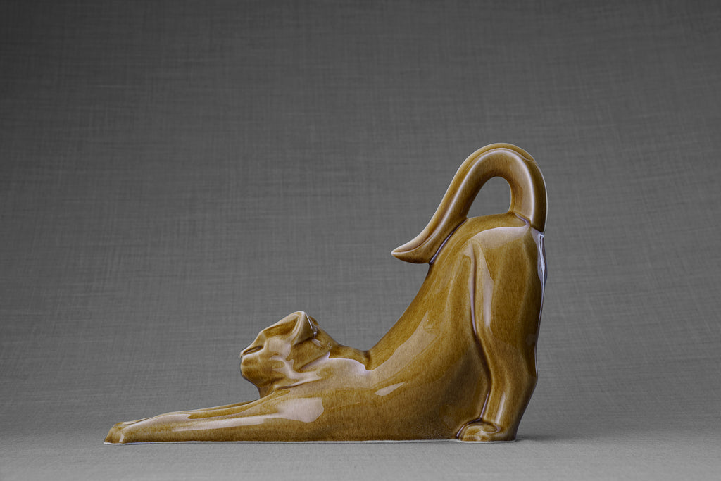 Katzenurne für Asche – Dunkler Sand | Keramik