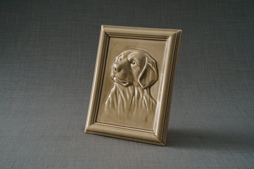 Labrador Haustierurne - Beigegrau| Keramik | Handgemacht