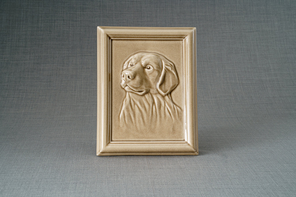 Labrador Haustierurne - Beigegrau| Keramik | Handgemacht