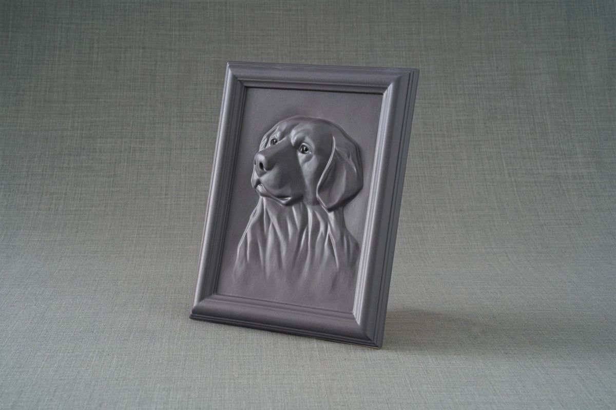 Labrador Haustierurne - Grau matt| Keramik | Handgemacht