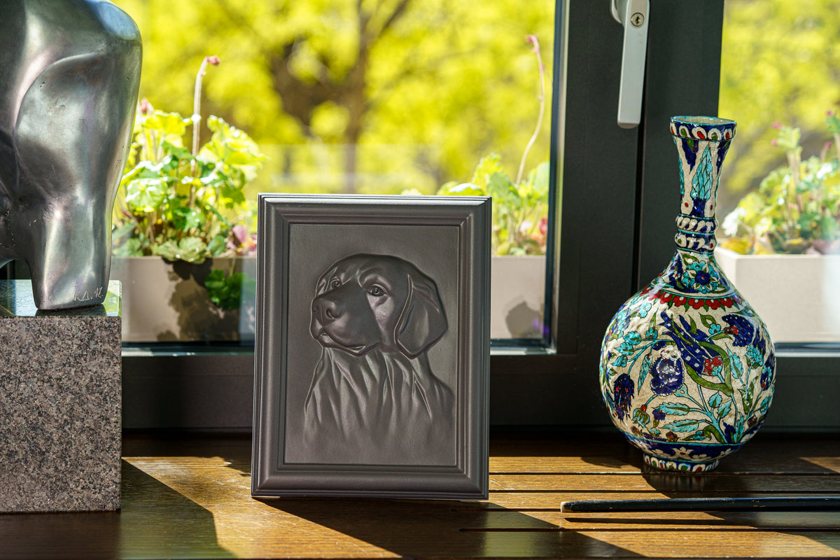 Labrador Haustierurne - Grau matt| Keramik | Handgemacht