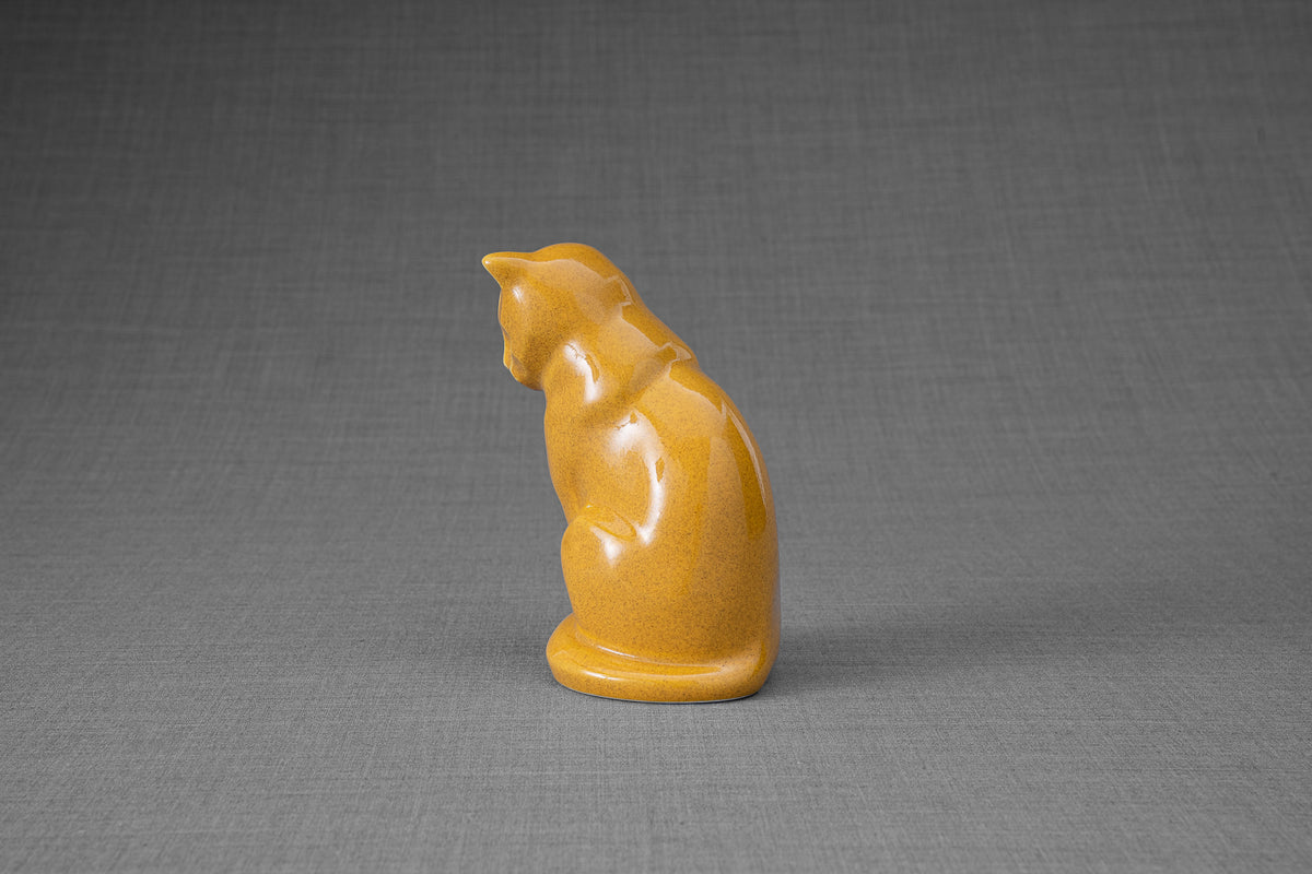 Mini Haustier Urne für Asche - Gelb | Keramik | Handgemacht