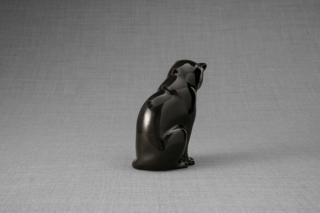 Mini Haustier Urne für Asche - Schwarz | Keramik | Handgemacht