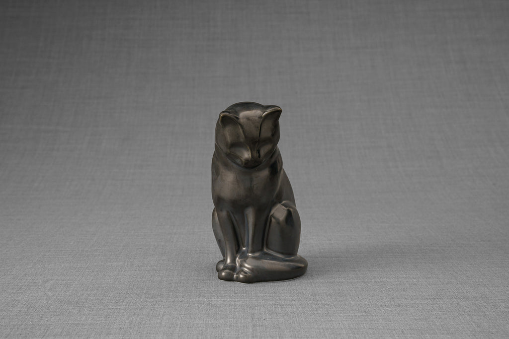 Mini Haustier Urne für Asche - Dunkel Matt | Keramik | Handgemacht